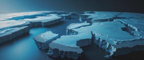 The earth is covered in ice and water photo
