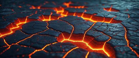 A close up of a lava flow with red and orange flames photo