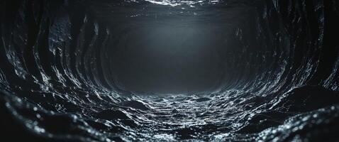 Transports observer into depths of an enigmatic abyss where darkness reigns supreme unveiling absence of light enigmatic forms photo