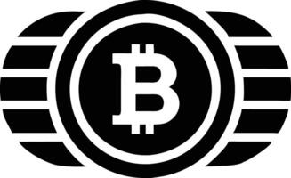 Bitcoin Logo Icon Design with Currency Symbol in Simple Black Silhouette Style vector