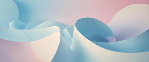 Pastel Color Gradient Abstract Background with Geometric Curved Shapes in Blue Pink and White photo
