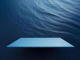 Deep Blue Textured Background with a Flat Surface for Product Display or Presentation photo