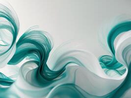 Abstract background with waves of green and white photo