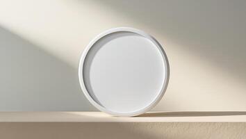 A white oval shaped object on a table photo