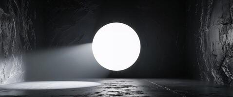 Dramatic spotlight on textured surface for stage or presentation background. photo