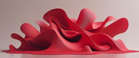 Abstract red textured surface with dynamic forms for creative design photo