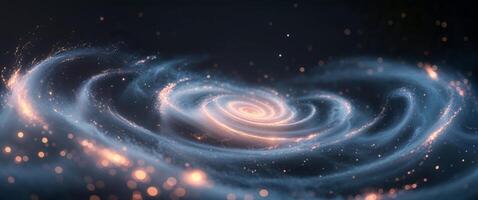 Abstract Spiral Galaxy with Glowing Particles photo