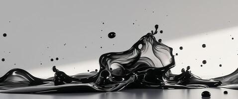 Abstract texture with flowing dark forms and glossy highlights. photo
