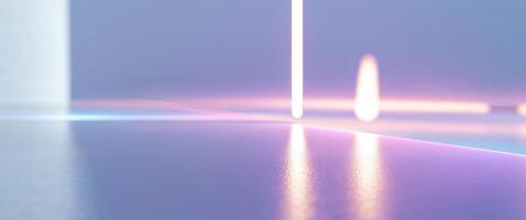 Abstract light reflection on polished surface with luminescent glow photo