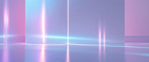 Abstract light reflection on polished surface with luminescent glow. photo