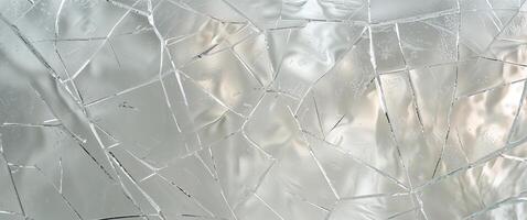 A close up of a glass window with cracks photo