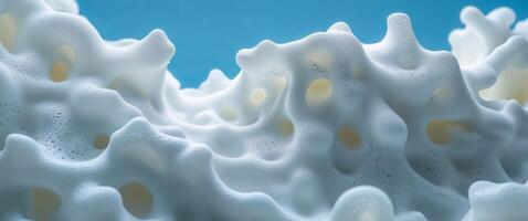 A close up of foam on a blue background photo