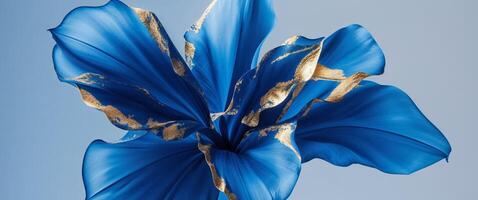Stunning Blue and Gold Abstract Art for Modern Home Decor. photo