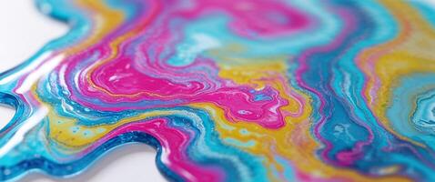 Vivid resin art texture with swirling colors for creative backgrounds and design. photo