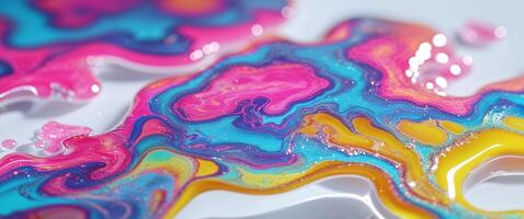 Vivid resin art texture with swirling colors for creative backgrounds and design photo