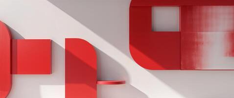 Abstract Red Geometric Shapes Background photo