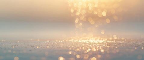 A close up of a light shining on a wet surface photo