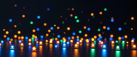 Many colorful lights are scattered on the floor photo