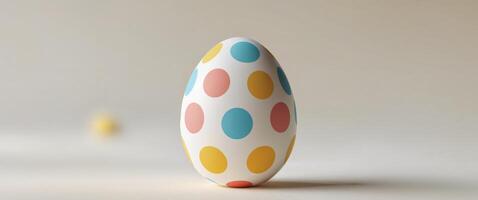 A colorful egg with polka dots on it photo