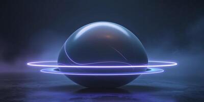 An egg with a glowing ring around it photo