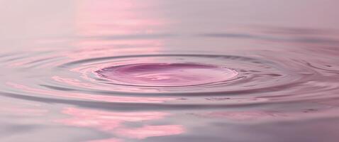 A pink drop of water in the water photo