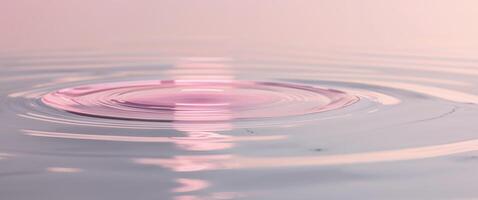 A pink circle is floating in water photo