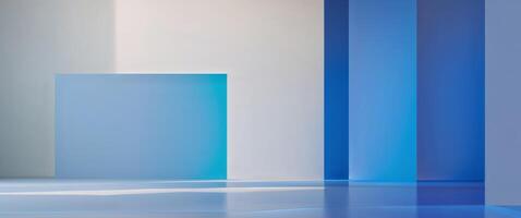 Blue Abstract Geometric Shapes Background. photo