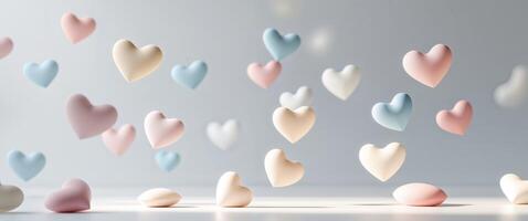 Abstract Valentine's Day Background with Floating Hearts photo