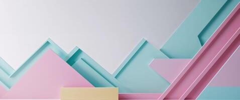 Abstract geometric background with zigzag lines and bold color blocks for modern design. photo