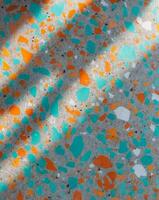 Terrazzo Surface with Abstract Colorful Stone Texture and Soft Shadows. photo