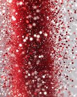 Red Glitter Background with Floating Particles. photo