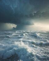 Heavy Storm Approaching Over a Wild and Furious Sea photo