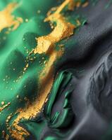 Abstract Digital Artwork Showing Textured Surface with Green Gold and Dark Colors photo