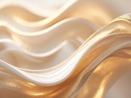 A close up of a white and gold fabric photo