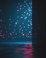 Cinematic Dark Background with Scattered Neon photo