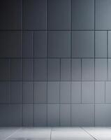 Abstract dark gray square blocks wall background. photo