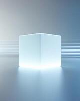 Glowing Cube Technology Digital Background photo