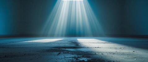 A light shining through a window in an empty room photo