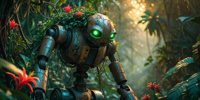 Ancient Robotic Creature Hidden In Lush Jungle photo