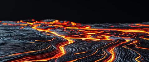 a close up of a lava flow on a black background photo