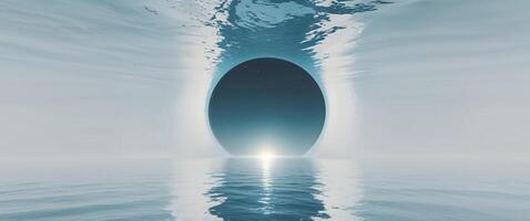 A cosmic hole opens up within the water surface. photo