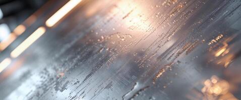 A close up of a metal surface with water drops photo