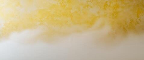 Abstract Yellow Texture Background with White Haze and Foggy Effect. photo