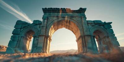 Mysterious Light Through an Ancient Archway photo