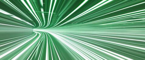 Futuristic speed motion with green rays of light abstract background photo