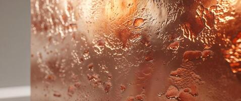 Gleaming copper texture with dramatic light for creative design and background. photo