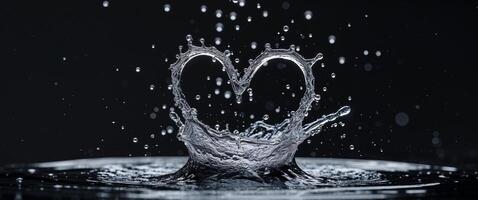 Water splash in the shape of a heart photo