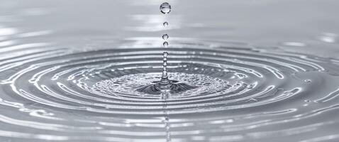 Water Droplet Impacting Still Water Creating Concentric Circles photo