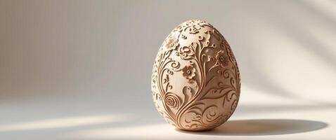 A decorative egg with intricate designs on it photo