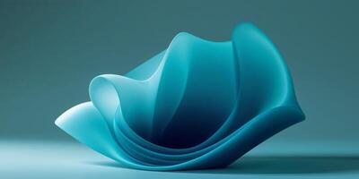 Smooth Blue and Teal Gradient Abstract Studio Lighting. photo